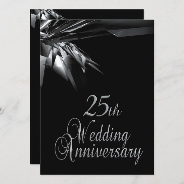 Invitation d'anniversaire de mariage de 25 ans élé (Devant / Derrière)