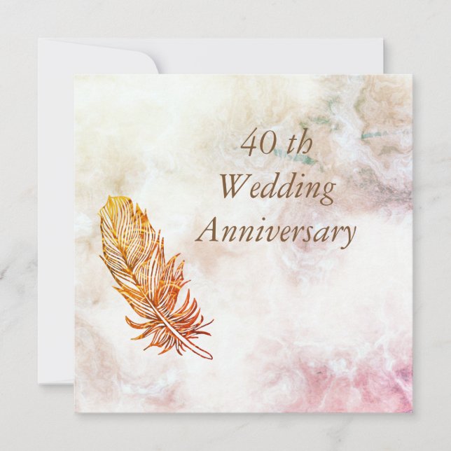Invitation d'anniversaire de mariage de 40 ans en  (Devant)