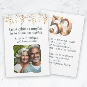Invitation d'anniversaire de mariage de 50 ans ave
