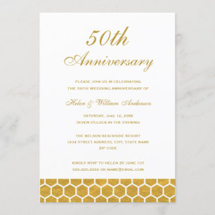 Invitation d'anniversaire de mariage de 50 ans en 