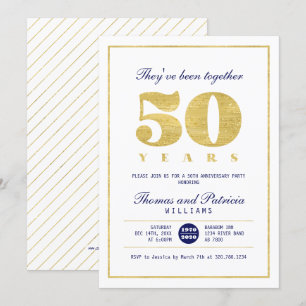 Invitation d'anniversaire de mariage de 50 ans en 
