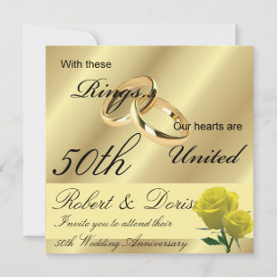 Invitation d'anniversaire de mariage de 50 ans en