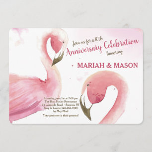 Invitation d'anniversaire de mariage de Flamants R