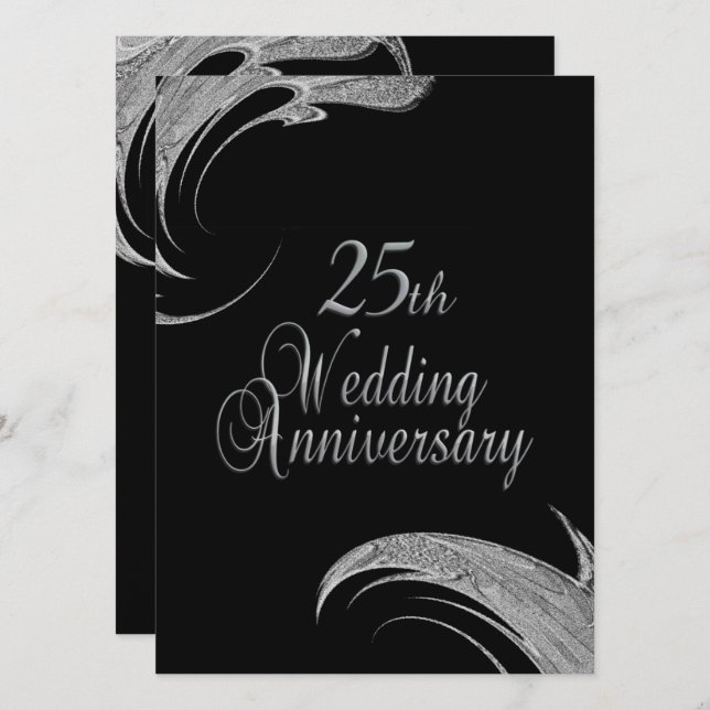 Invitation d'anniversaire de mariage élégante en a (Devant / Derrière)