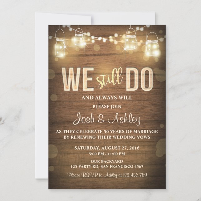Invitation d'anniversaire de mariage Fête de renou (Devant)