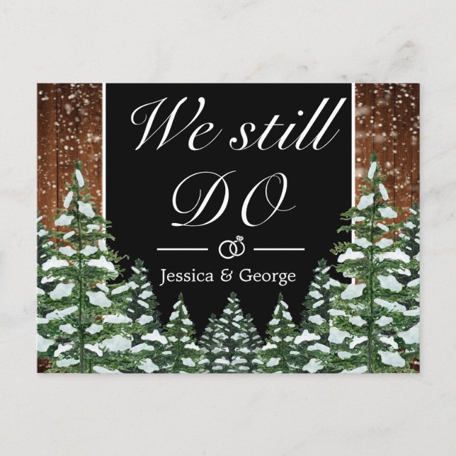 Invitation d'anniversaire de mariage forêt enneigé (Devant)