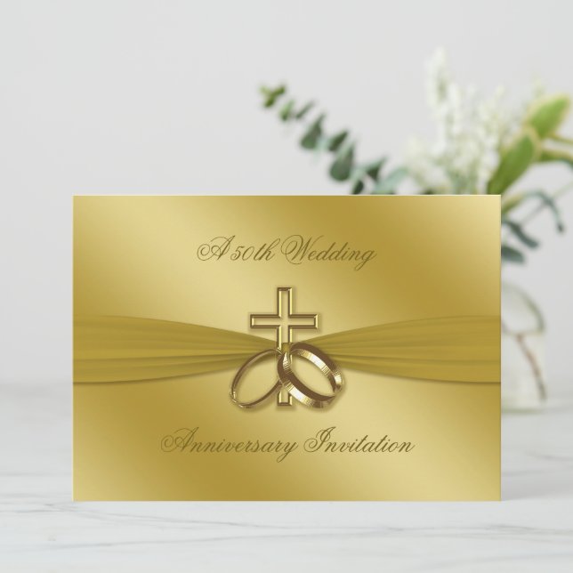 Invitation d'anniversaire de mariage religieux 50  (Debout devant)