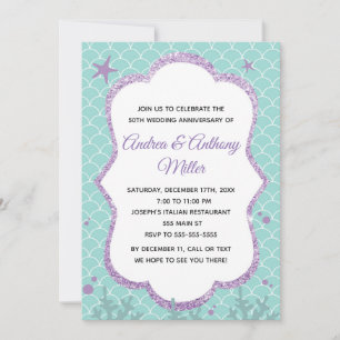 Invitation d'anniversaire de mariage sous la mer