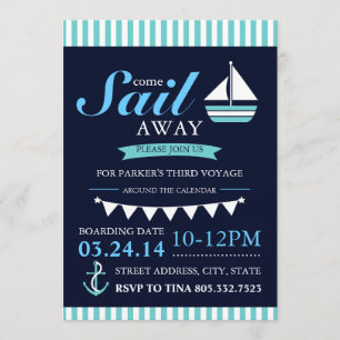 Invitation d'anniversaire de marin