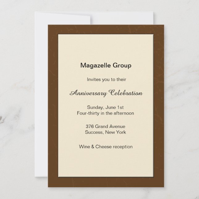 Invitation d'anniversaire de mérite d'affaires (Devant)