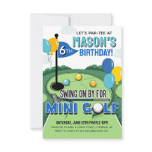 Invitation d'anniversaire de Mini Golf, Anniversai