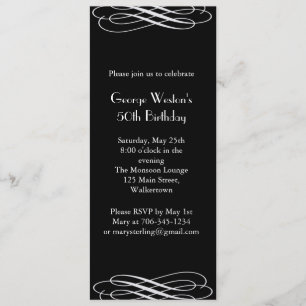 Invitation d'anniversaire de minuit (noir)