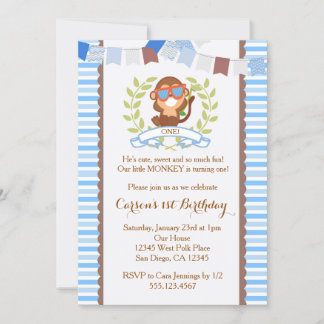 Invitation d'anniversaire de Mod Monkey Boy