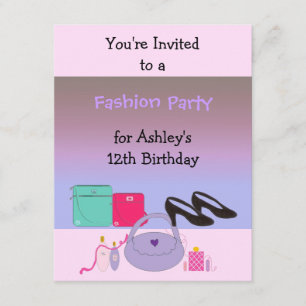 Invitation d'anniversaire de mode