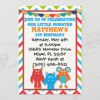 Invitation d'anniversaire de Monster