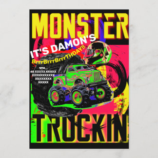 Invitation d'anniversaire de MONSTER TRUCK