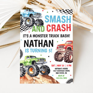 Invitation d'anniversaire de Monster Truck