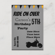 Invitation d'anniversaire de moto
