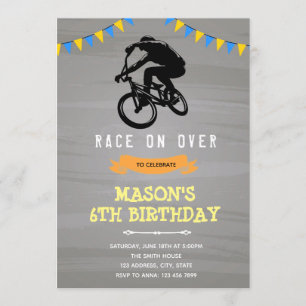 Invitation d'anniversaire de moto cross
