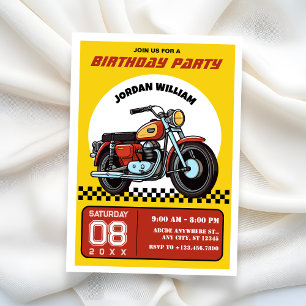 Invitation d'anniversaire de moto Retro