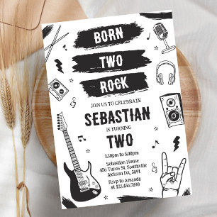Invitation d'anniversaire de musique punk rock Bor