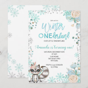 Invitation d'anniversaire de neige d'ONEderland