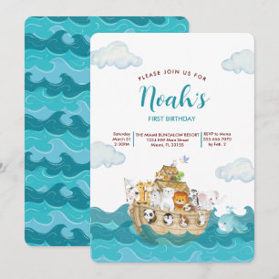 Invitation d'anniversaire de Noah's Ark.