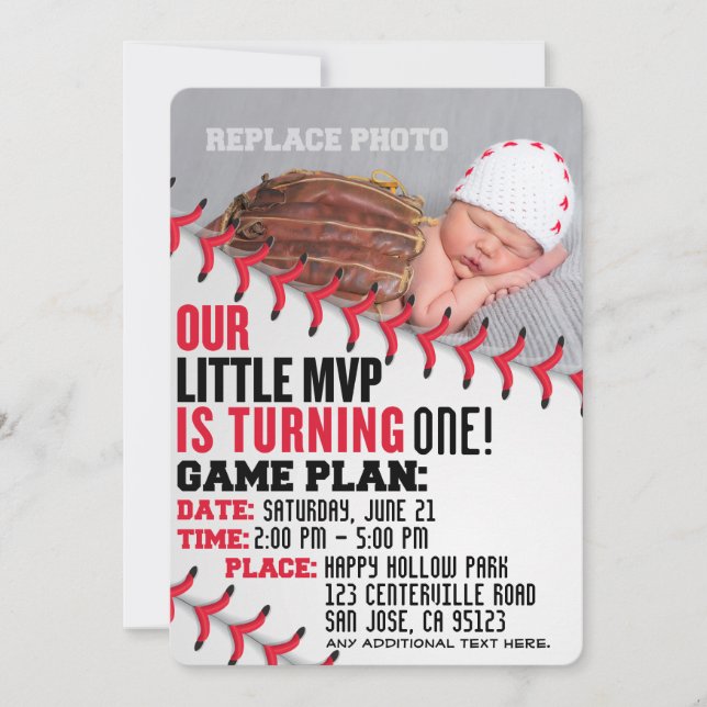 Invitation d'anniversaire de notre petit MVP (Devant)