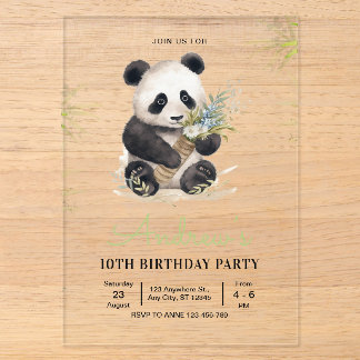 Invitation d'anniversaire de Panda Bamboo Garçons