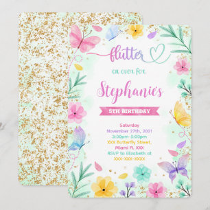 Invitation d'anniversaire de papillon