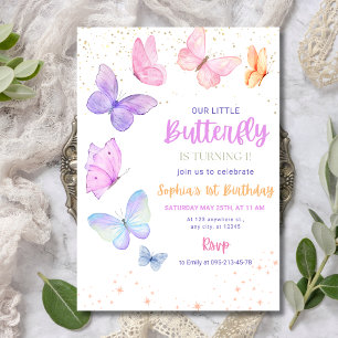 Invitation d'anniversaire de papillon, Petit papil