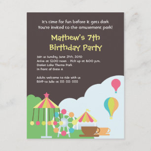Invitation d'anniversaire de parc