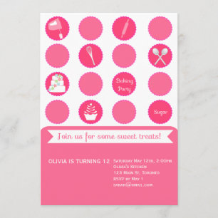 Invitation d'anniversaire de partie de cuisson