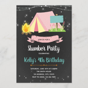 Invitation d'anniversaire de partie de Glamping
