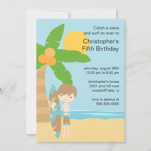 Invitation d'anniversaire de partie de la natation (Devant)
