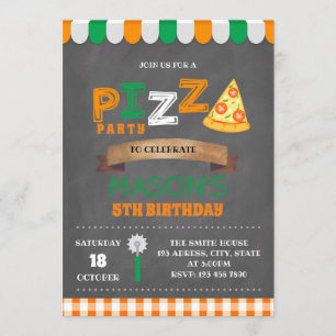 Invitation d'anniversaire de partie de pizza