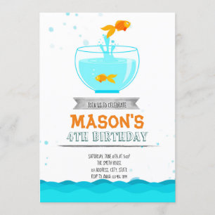 Invitation d'anniversaire de partie de poisson