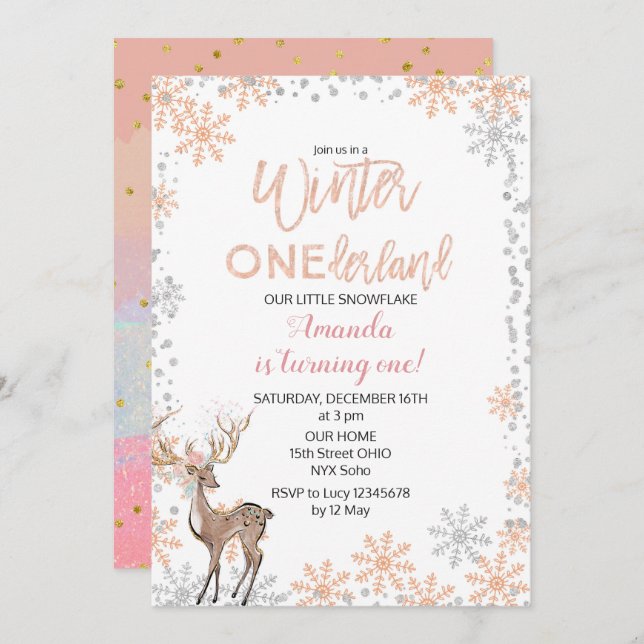 Invitation d'anniversaire de parties scintillantes (Devant / Derrière)