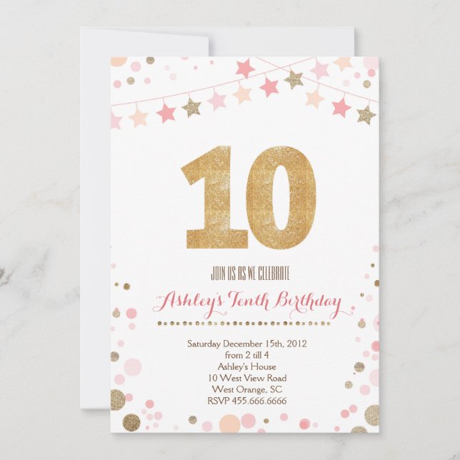 Invitation d'anniversaire de parties scintillantes (Devant)