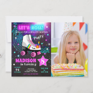 Invitation d'anniversaire de patin à roulettes Lic