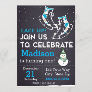 Invitation d'anniversaire de patin de glace