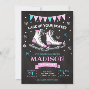 Invitation d'anniversaire de patinage de