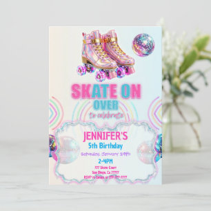 Invitation d'anniversaire de patinage sur glace