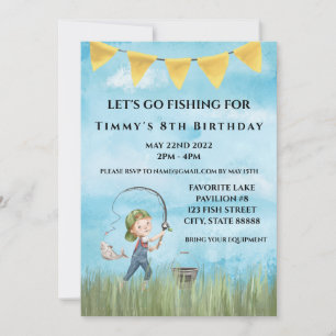 Invitation d'anniversaire de pêche