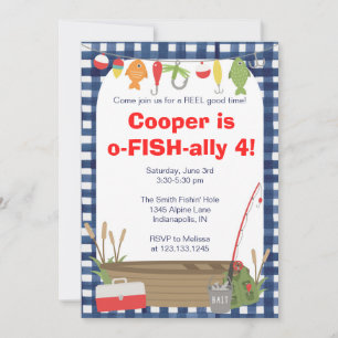 Invitation d'anniversaire de pêche