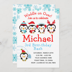 Invitation d'anniversaire de Penguin