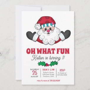 Invitation d'anniversaire de père Noël, Oh quel in