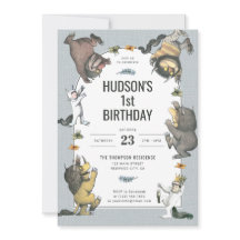 Invitation d'anniversaire de personnage Là où les 