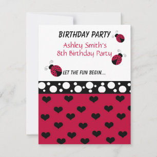 Invitation d'anniversaire de petite coccinelle