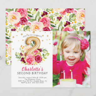 Invitation d'anniversaire de photo de ballon